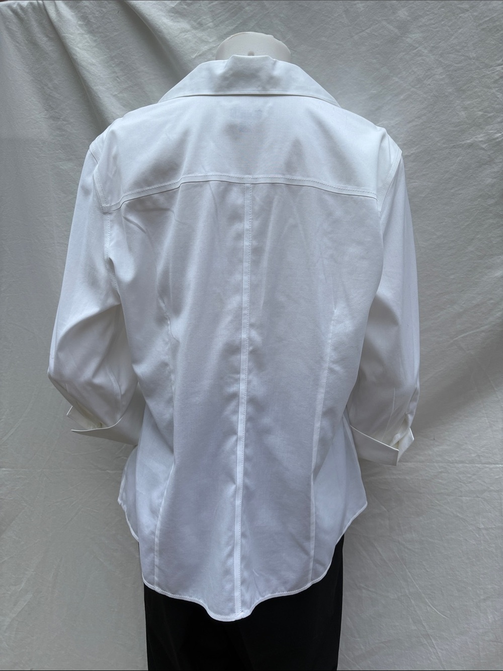 Talbots White Wrinkle-Resistant 3/4-Length Sleeved Shirt - Picture 14 of 14